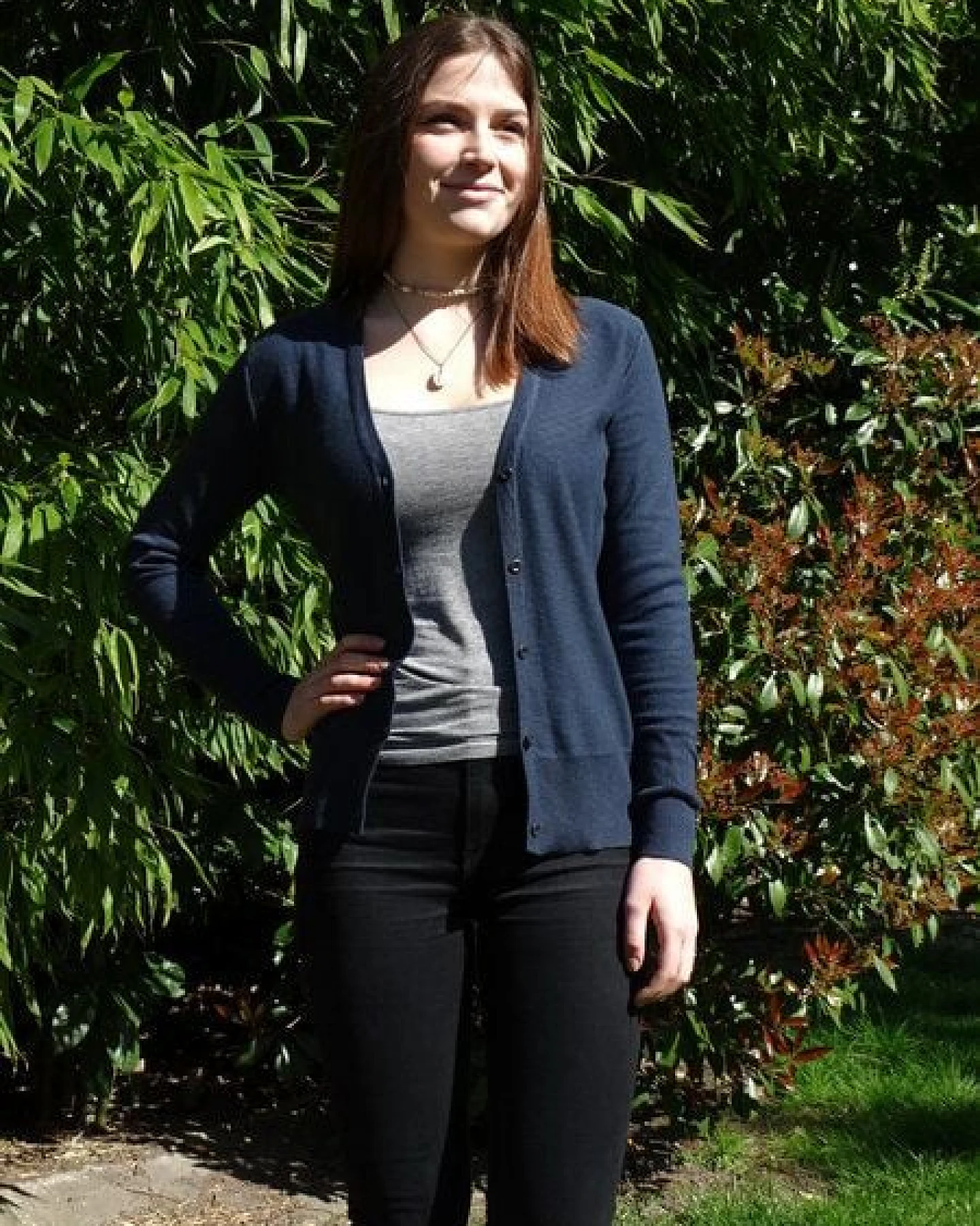 NATIVE SOULS Strick Short-Cardigan Damen - navy – Ansicht 3