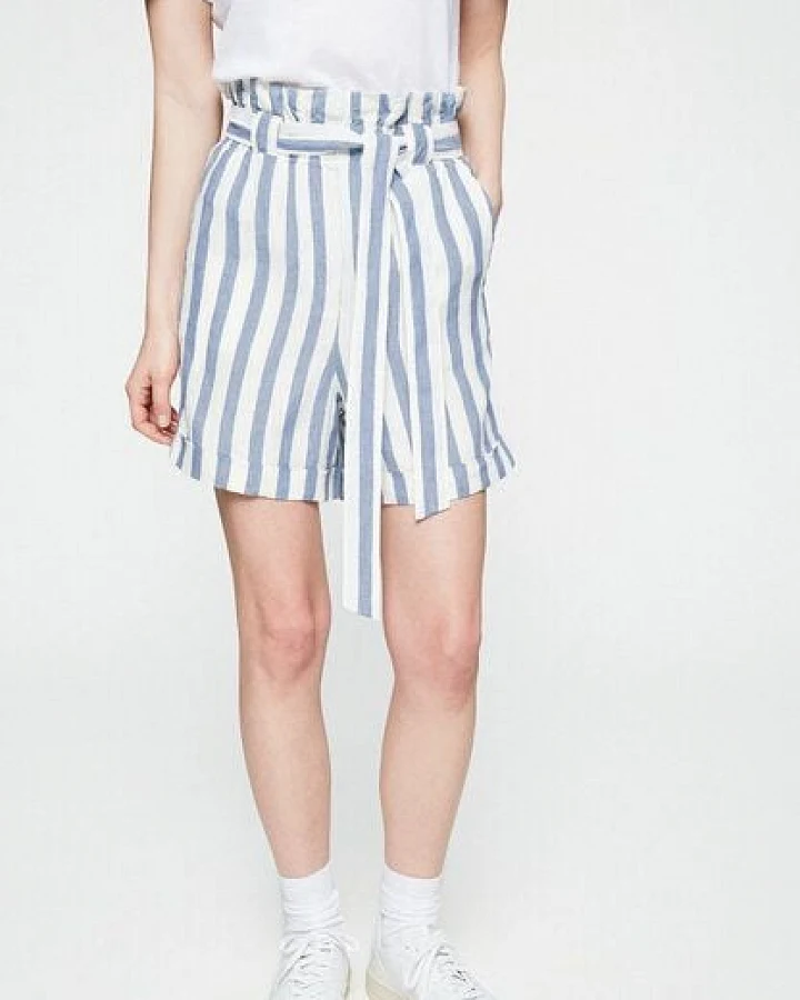 ARMEDANGELS ELIAA BLOCK STRIPE - Damen Shorts aus Bio-Leinen