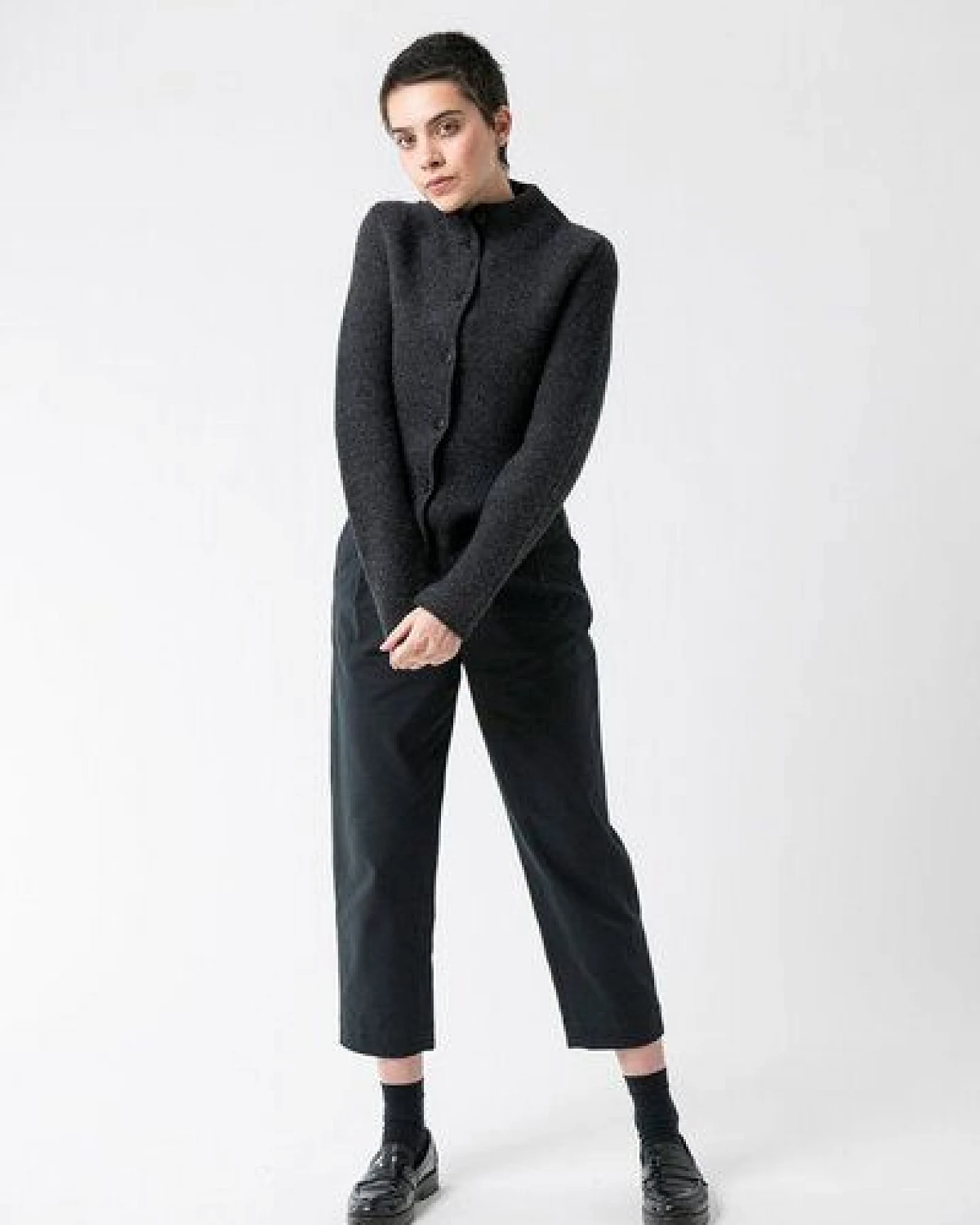 Grenz/gang Damen Strickjacke ELLY aus Schurwolle (kbT) - uni – Ansicht 2