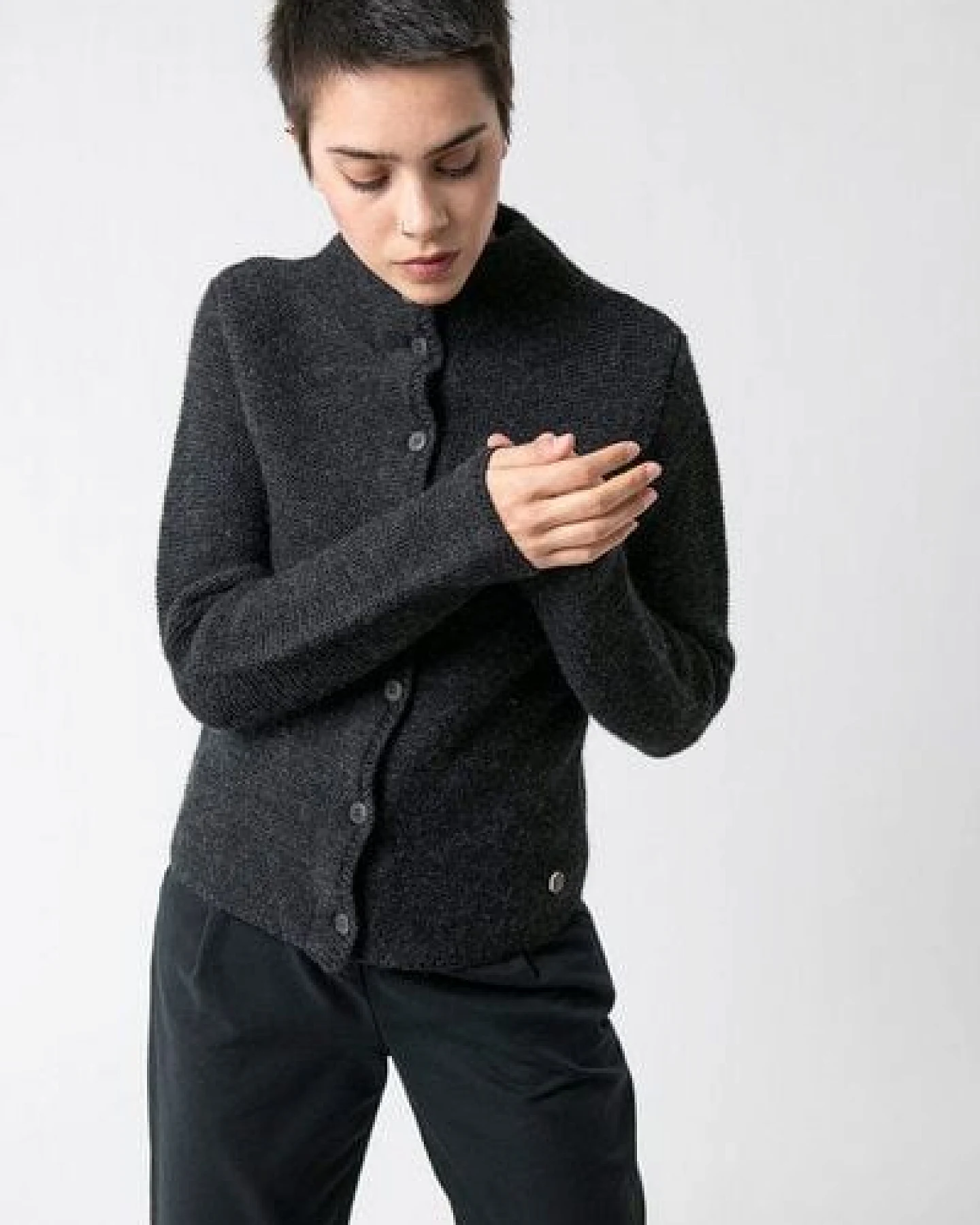 Grenz/gang Damen Strickjacke ELLY aus Schurwolle (kbT) - uni – Ansicht 4