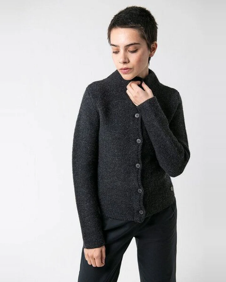 Grenz/gang Damen Strickjacke ELLY aus Schurwolle (kbT) - uni