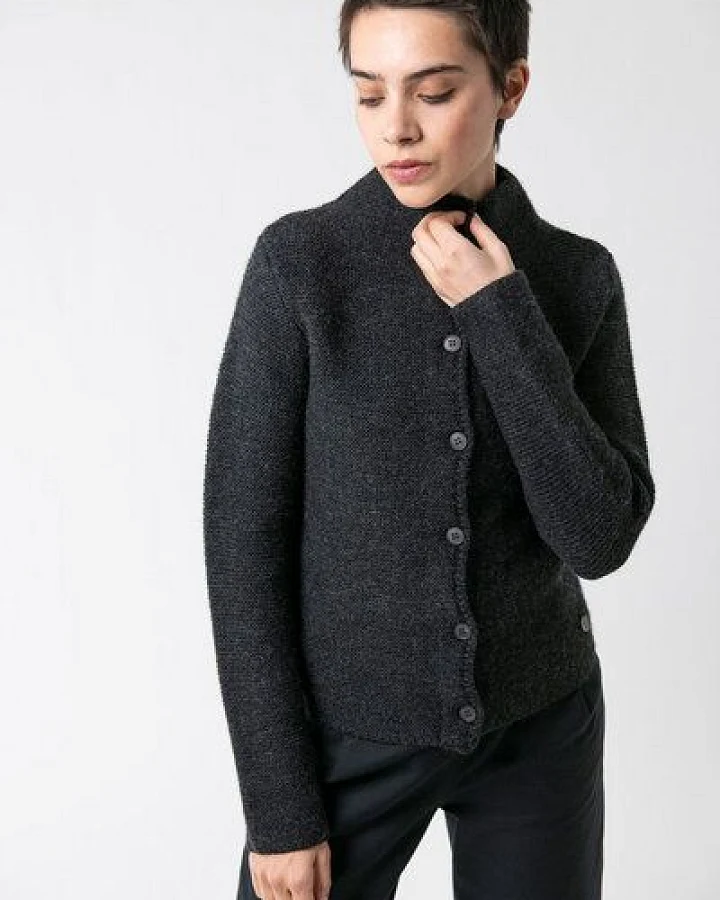 Grenz/gang Damen Strickjacke ELLY aus Schurwolle (kbT) - uni