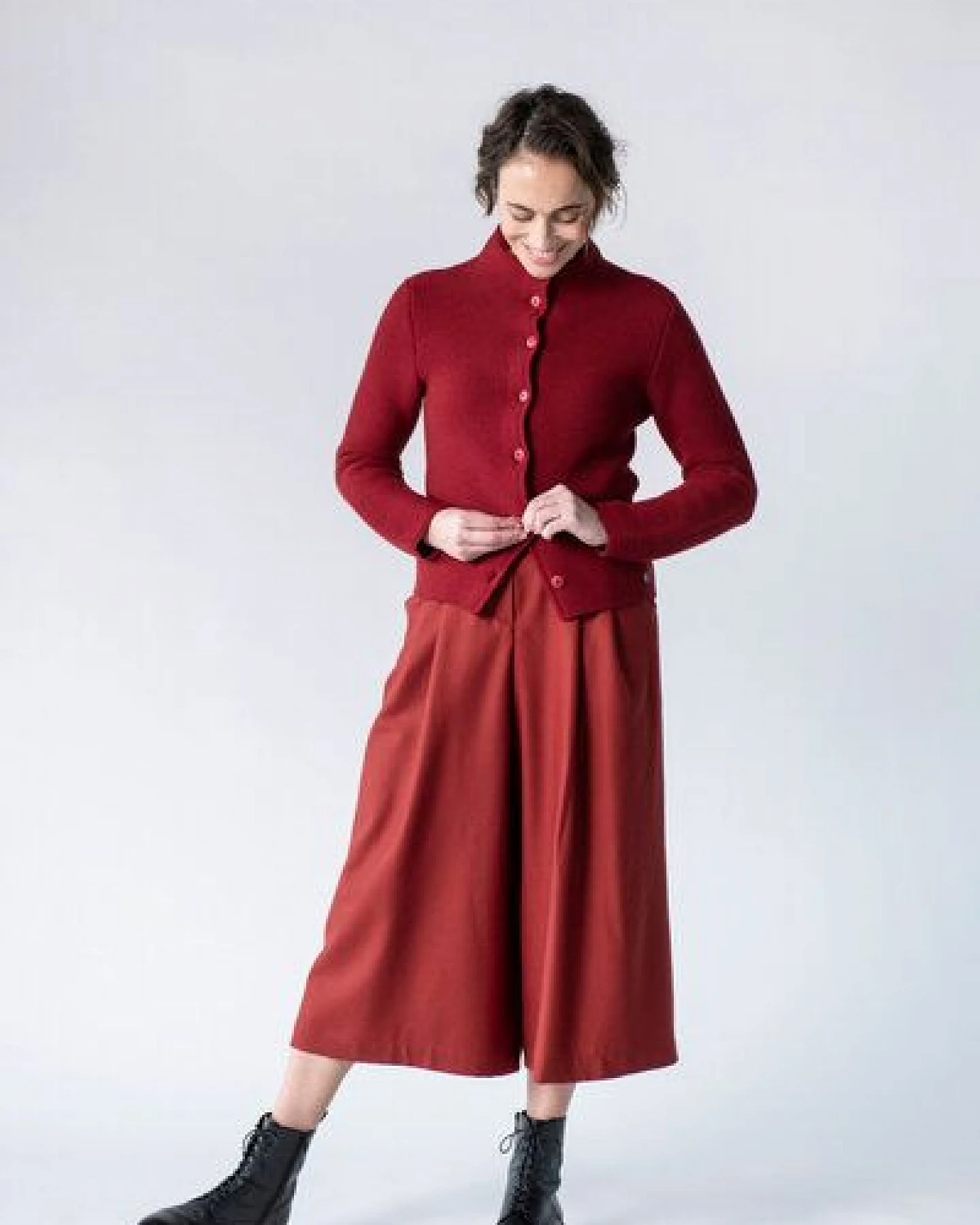 Grenz/gang Damen Strickjacke ELLY aus Schurwolle (kbT) - uni – Ansicht 2