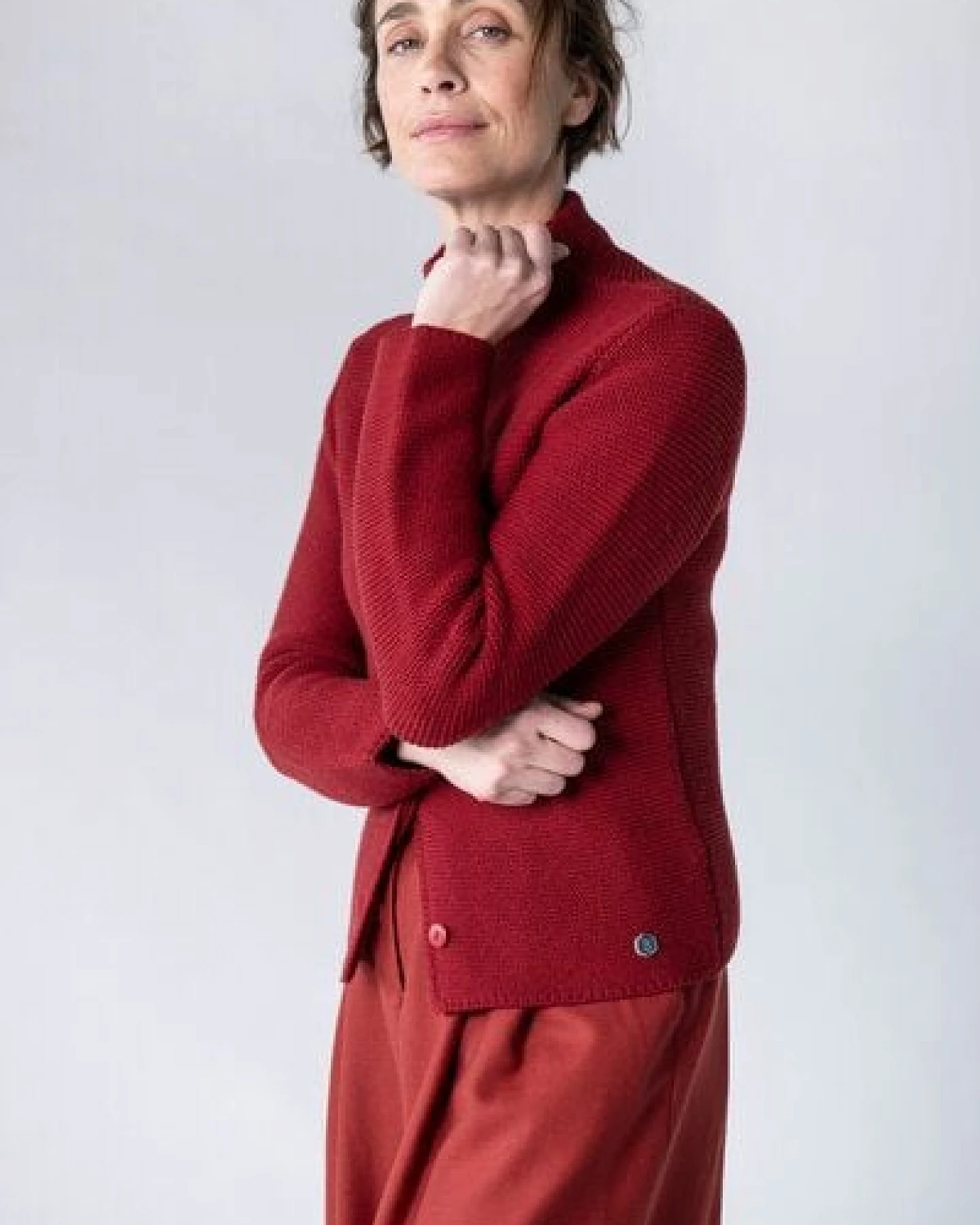 Grenz/gang Damen Strickjacke ELLY aus Schurwolle (kbT) - uni – Ansicht 4