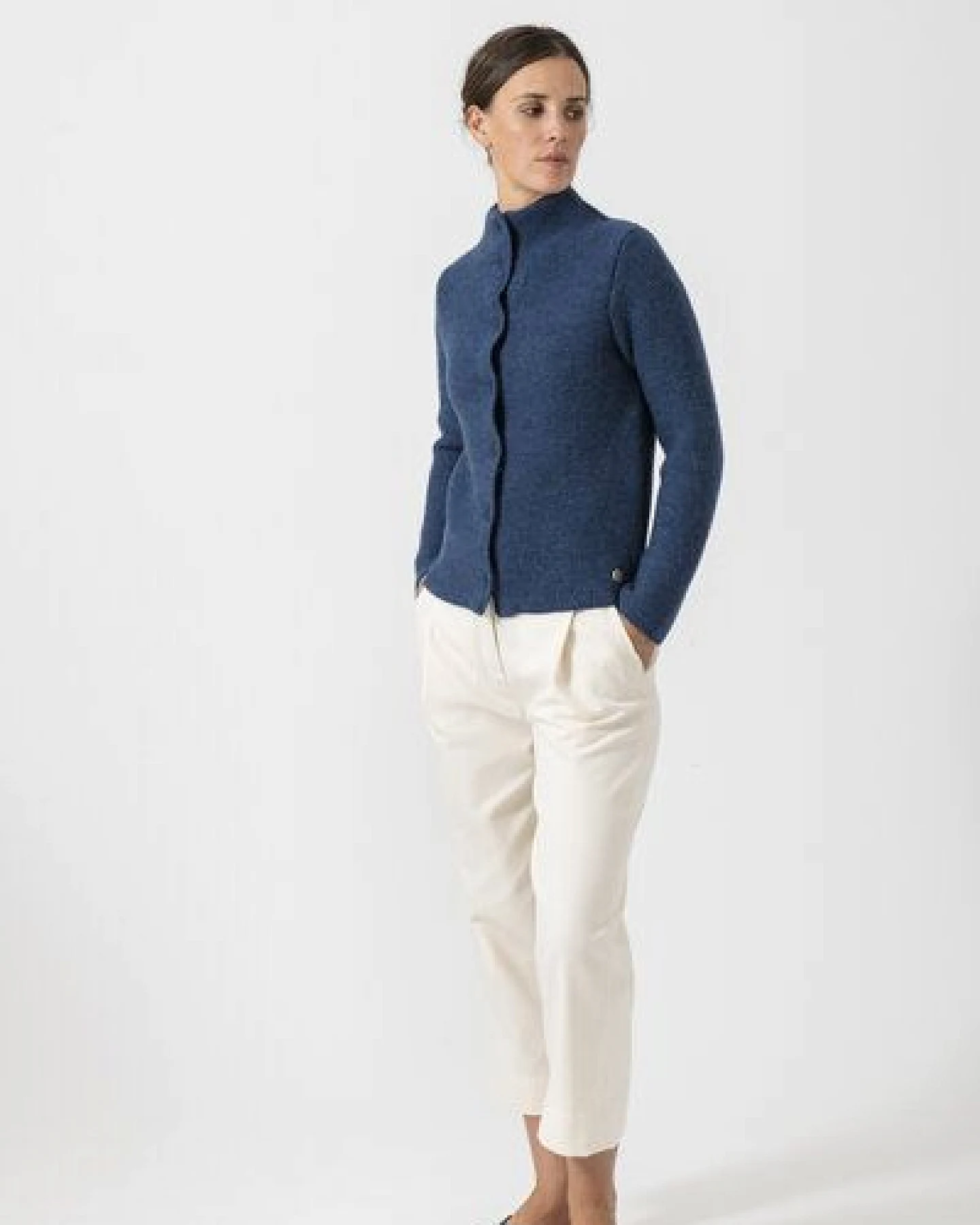 Grenz/gang Damen Strickjacke ELLY aus Schurwolle (kbT) - uni – Ansicht 3