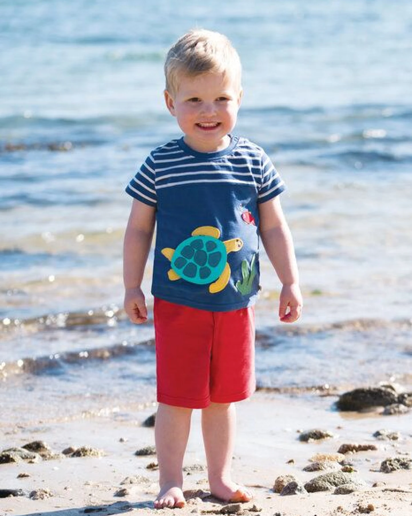 Frugi Sommerkombi: T-shirt und kurze Hose mit Schildkröte – Ansicht 2