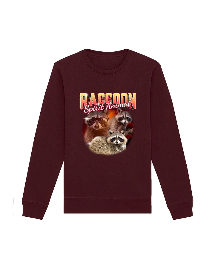 Oat Milk Club Damen vegan Sweatshirt Raccoon Spirit Animal Burgundy