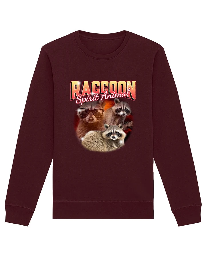 Oat Milk Club Damen vegan Sweatshirt Raccoon Spirit Animal Burgundy