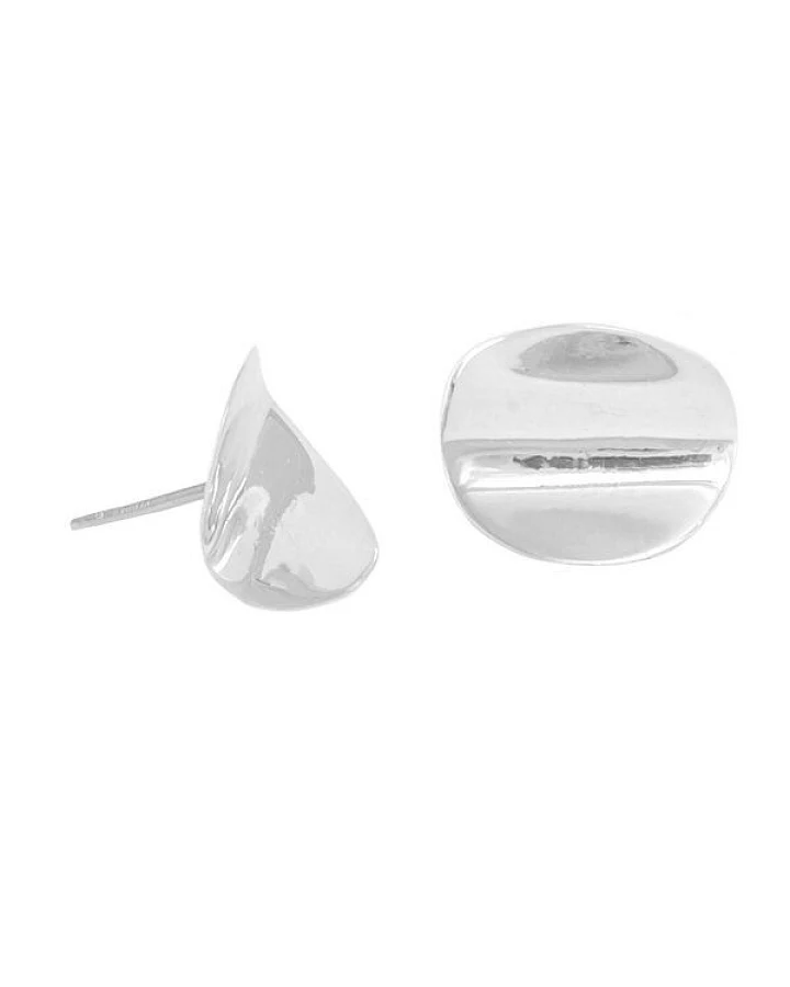 pakilia Silber Ohrstecker gebogene Platte Fair-Trade und handmade