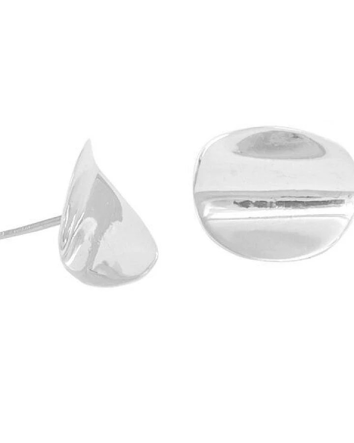 pakilia Silber Ohrstecker gebogene Platte Fair-Trade und handmade