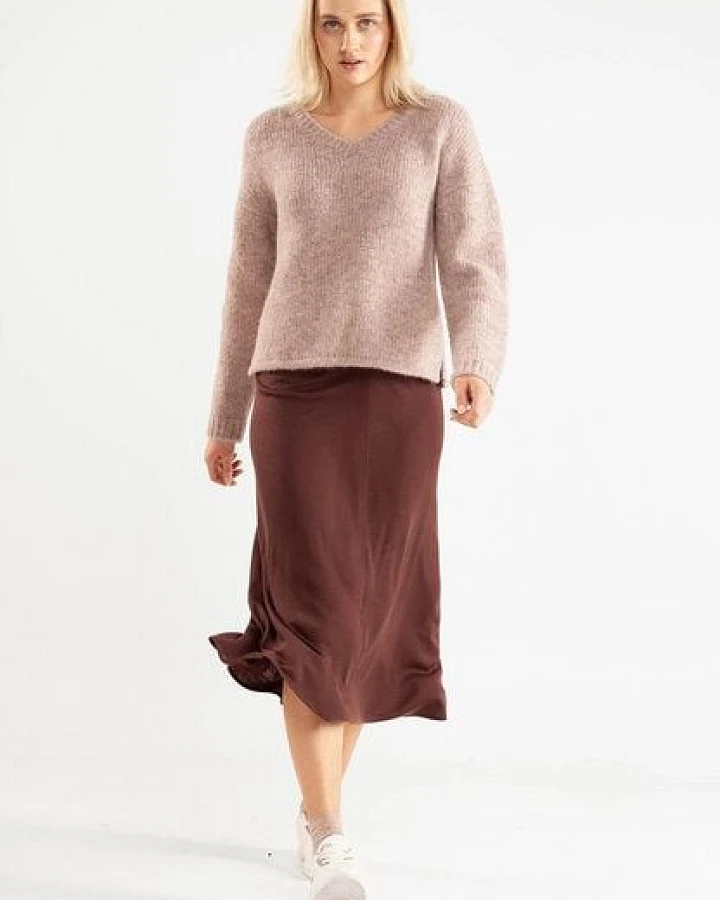 Alma & Lovis Midi-Rock aus Tencel und Wolle