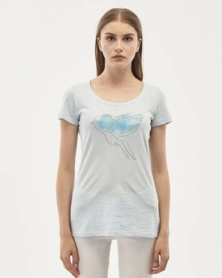 ORGANICATION T-Shirt aus Bio-Baumwolle mit Vogel-Print