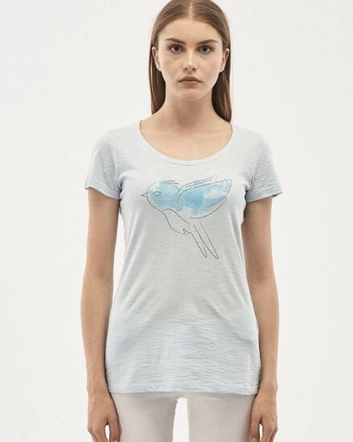 ORGANICATION T-Shirt aus Bio-Baumwolle mit Vogel-Print