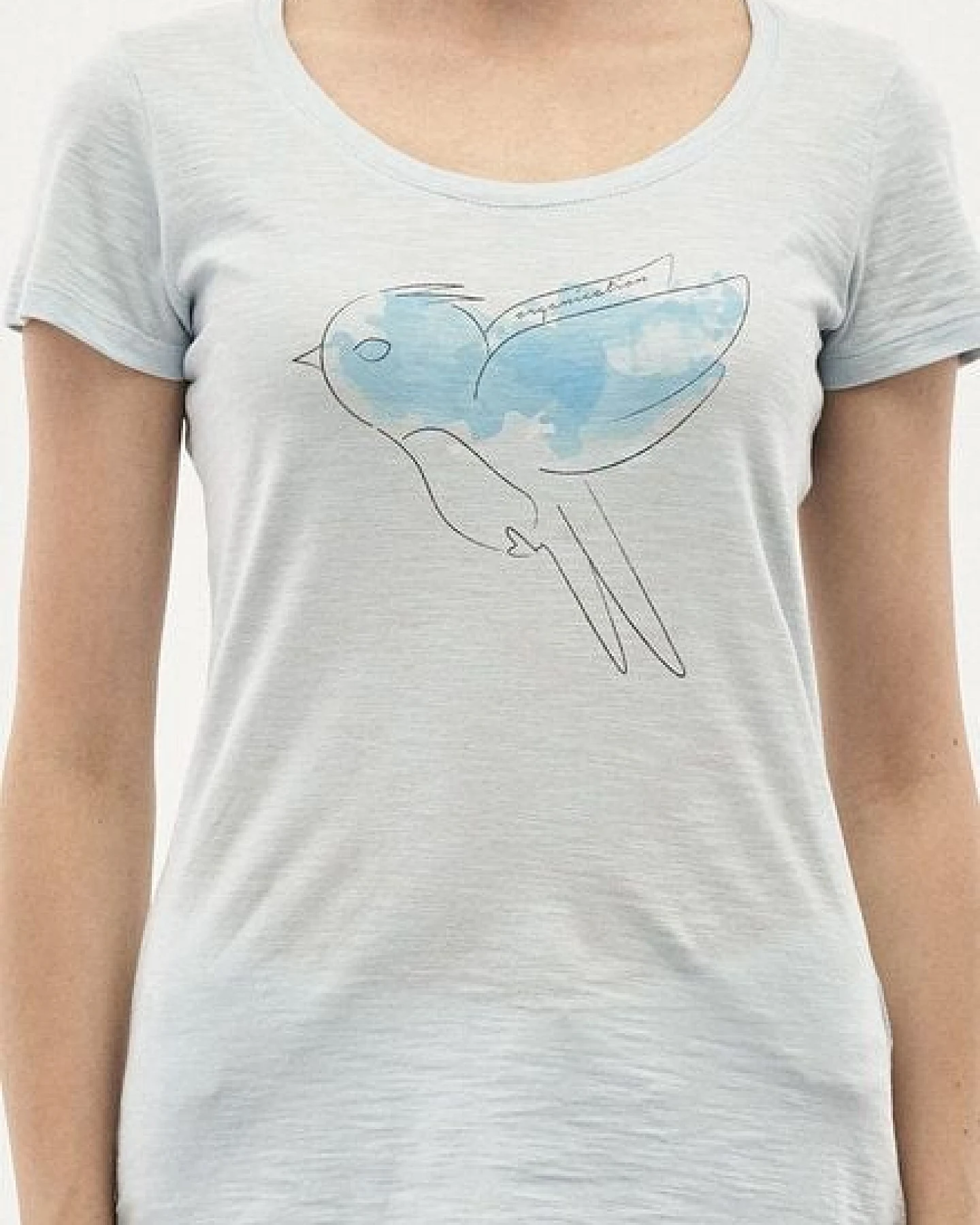ORGANICATION T-Shirt aus Bio-Baumwolle mit Vogel-Print – Ansicht 4