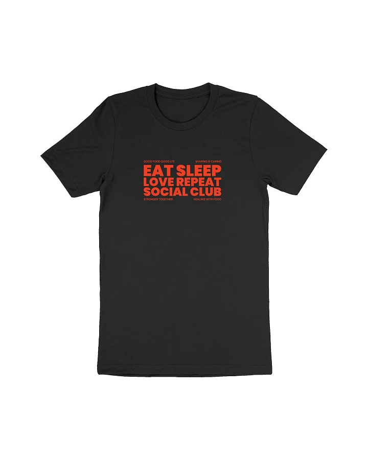 Oat Milk Club Damen vegan T-Shirt Eat Sleep Love Repeat Schwarz
