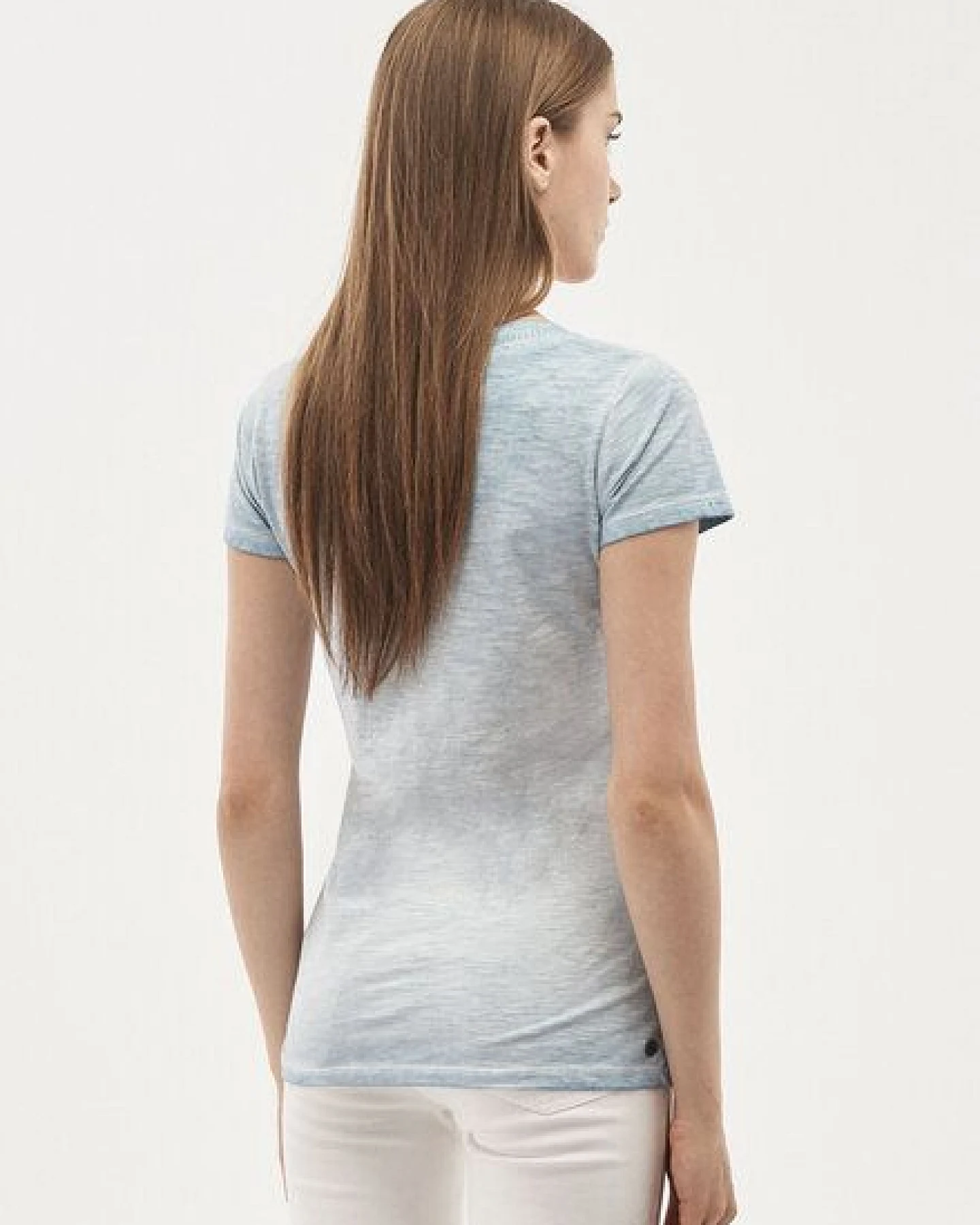 ORGANICATION Garment Dyed T-Shirt aus Bio-Baumwolle mit Schmetterling-Print – Ansicht 2