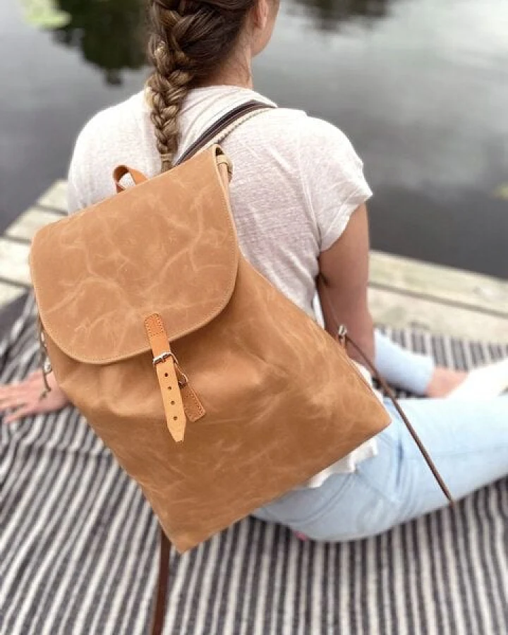 Snekkerbuks Wasserabweisender Lederrucksack / Laptoprucksack