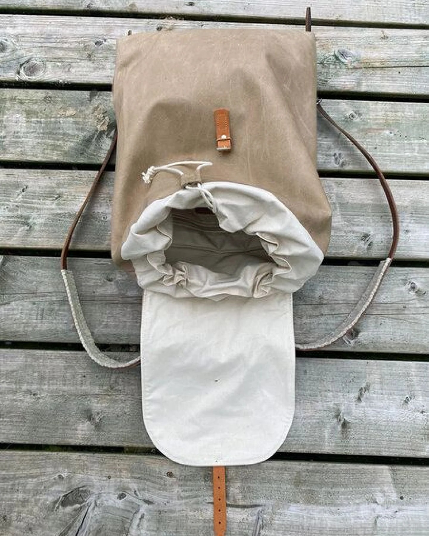 Snekkerbuks Wasserabweisender Lederrucksack / Laptoprucksack – Ansicht 2