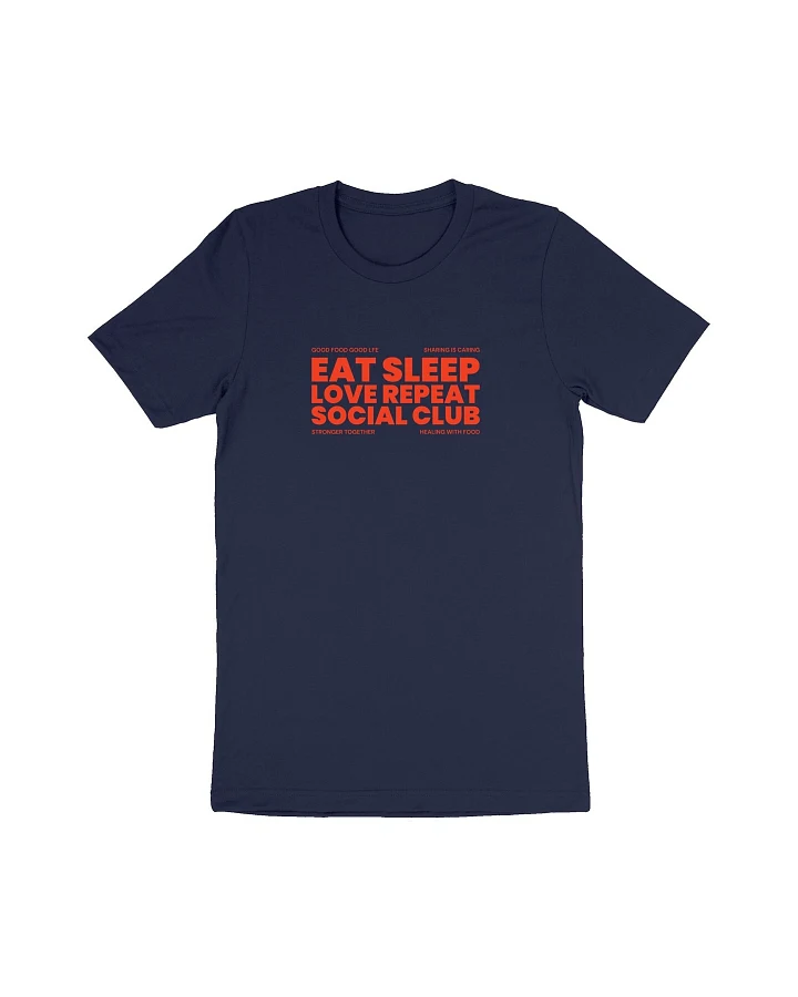 Oat Milk Club Damen vegan T-Shirt Eat Sleep Love Repeat Marineblau