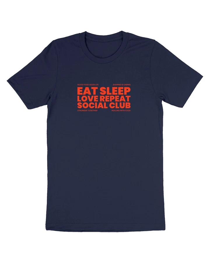 Oat Milk Club Damen vegan T-Shirt Eat Sleep Love Repeat Marineblau