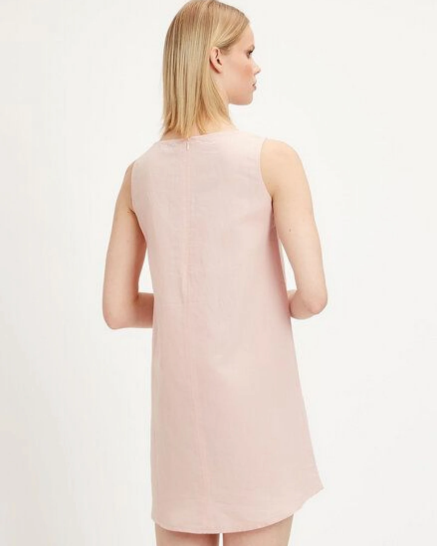 ORGANICATION Kleid aus Leinen-Mix mit U-Boot-Ausschnitt – Ansicht 2