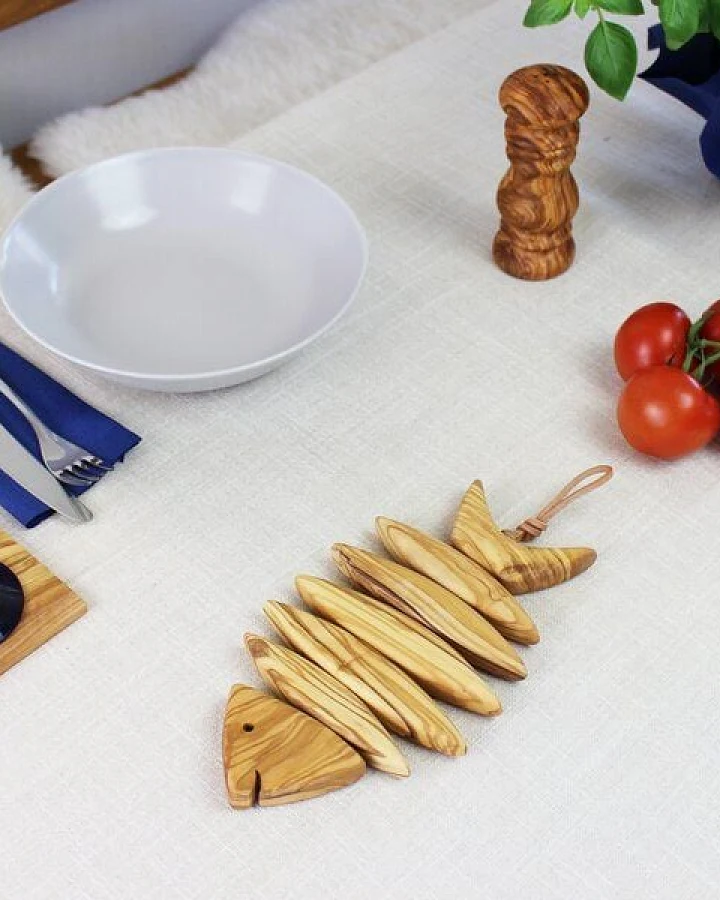 Mitienda Shop Topfuntersetzer aus Holz in Fischform