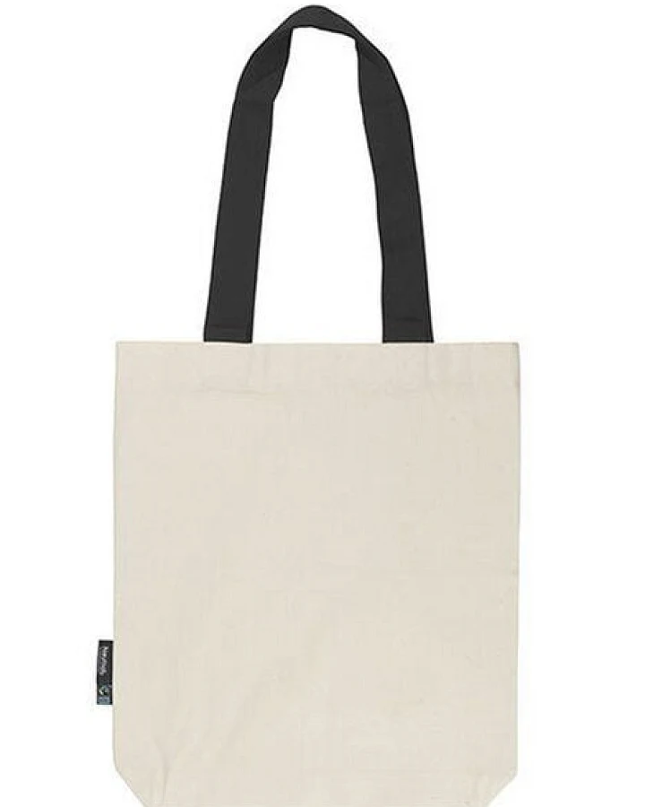 Neutral® Baumwolltasche Einkaufstasche Shopper Kontrastfarbene Henkel