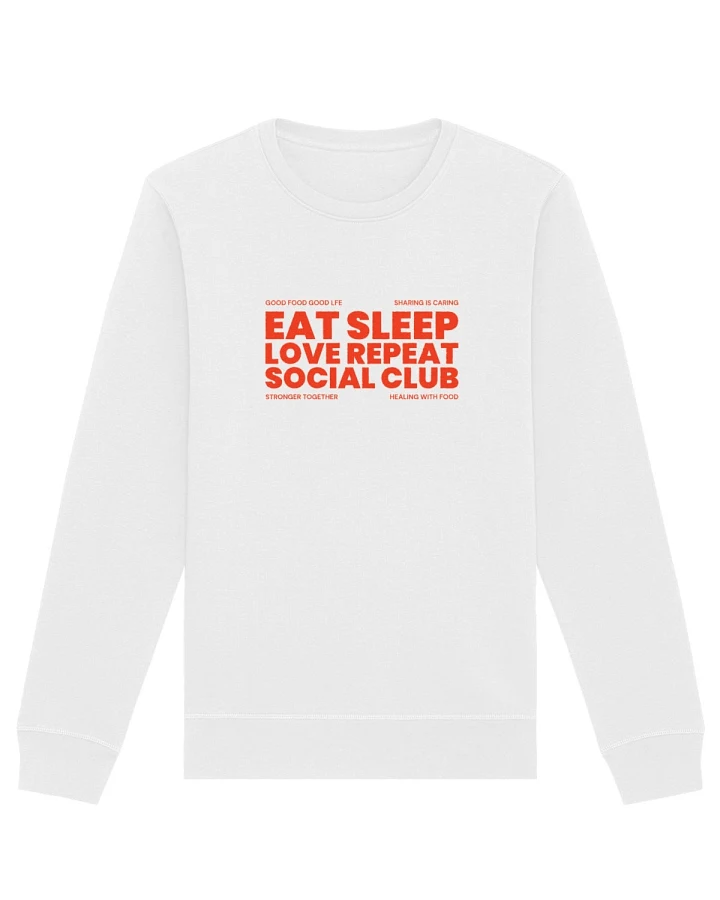 Oat Milk Club Damen vegan Sweatshirt Eat Sleep Love Repeat Weiß