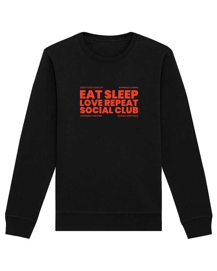Oat Milk Club Damen vegan Sweatshirt Eat Sleep Love Repeat Schwarz