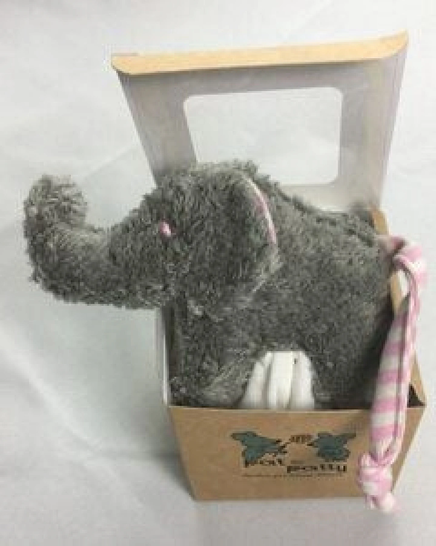 Pat und Patty Personalistertes Schmusetuch/Schnuffeltuch Greifling "Elefant" ,ELT-26, Farbe :grau, aus Bio-Baumwolle kbA – Ansicht 4