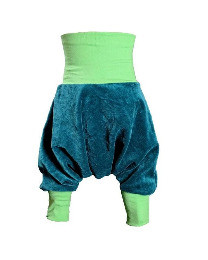 Yogahose Pumphose liebewicht Bio Nicki petrol Bündchenfarbe nach Wahl