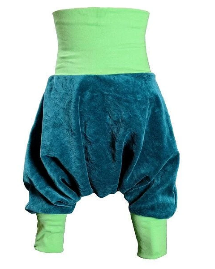 Yogahose Pumphose liebewicht Bio Nicki petrol Bündchenfarbe nach Wahl