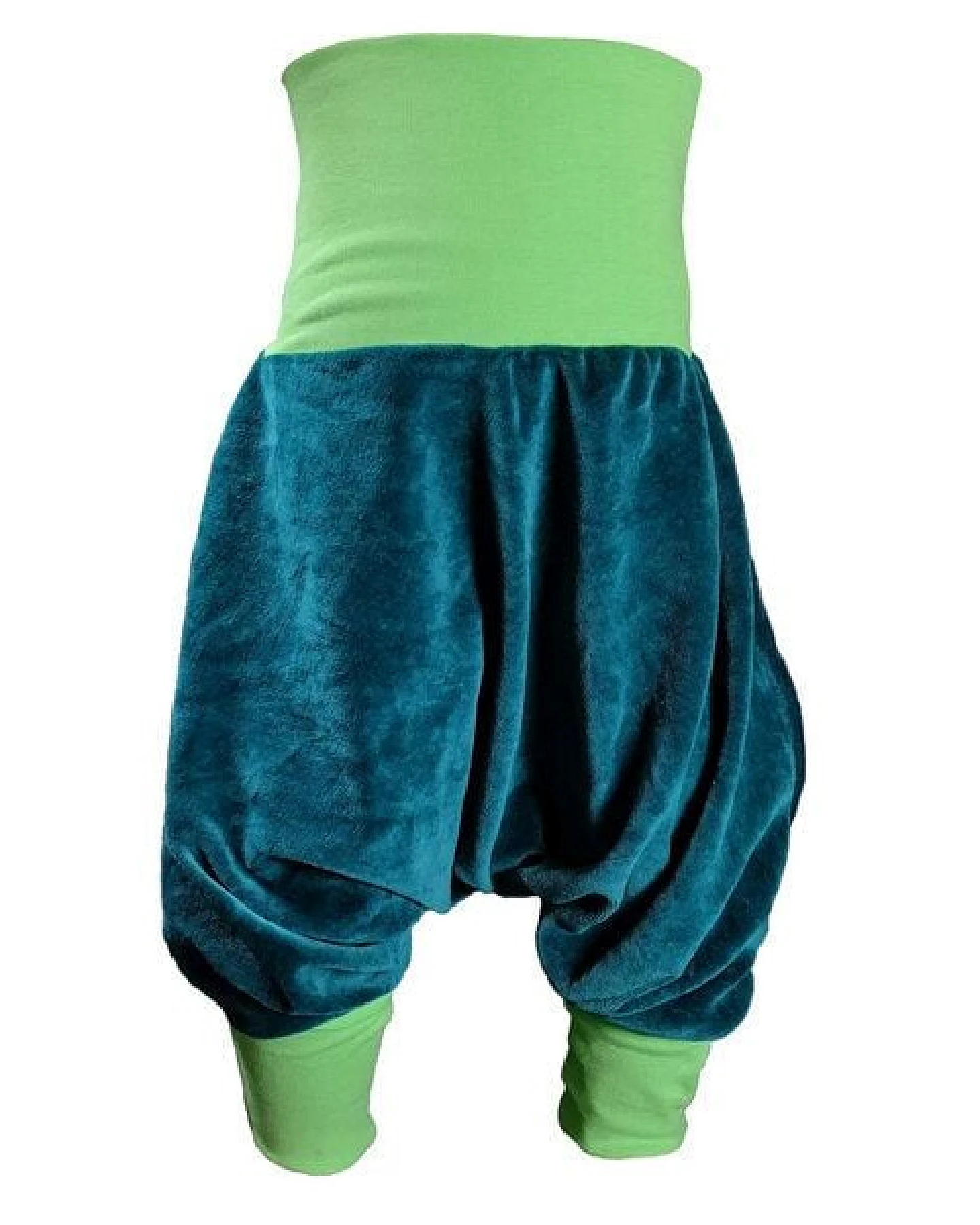 Yogahose Pumphose liebewicht Bio Nicki petrol Bündchenfarbe nach Wahl – Ansicht 2
