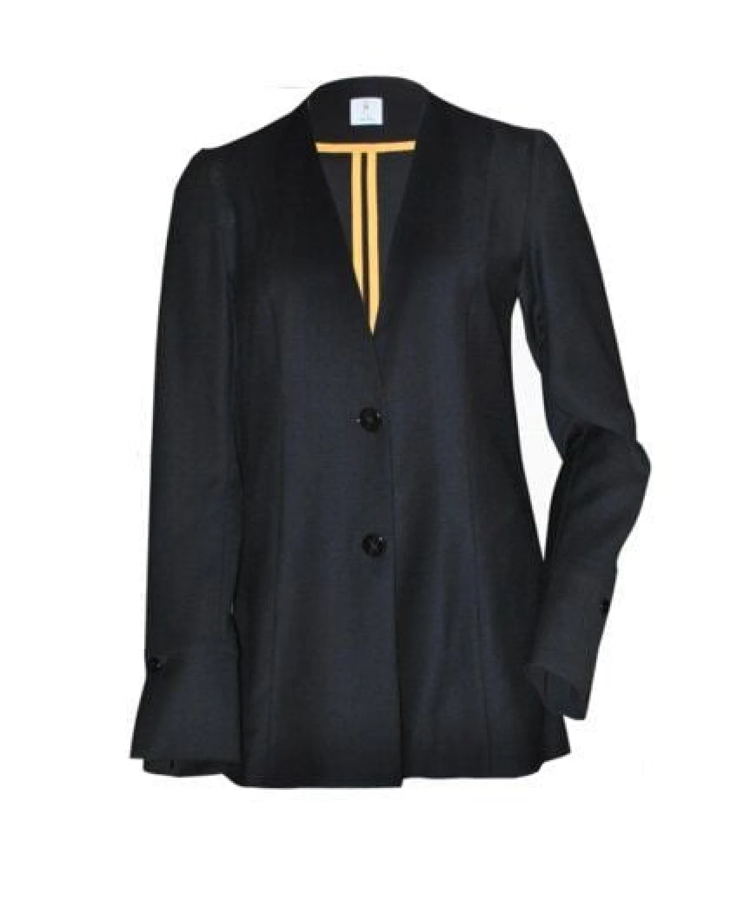 Yuna Miray Lang geschnittener Blazer/Jacke mit Manschette "Blazer Yuna" schwarz und anthrazit – Ansicht 4