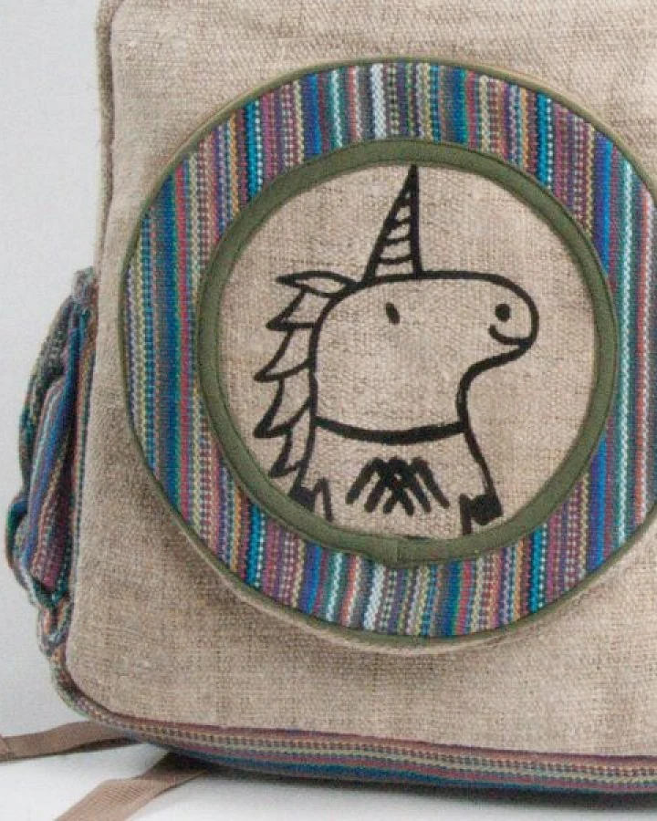 HH Einhorn-Rucksack BULL`S EYE (Backpack Big) aus Hanf von Himal Hemp
