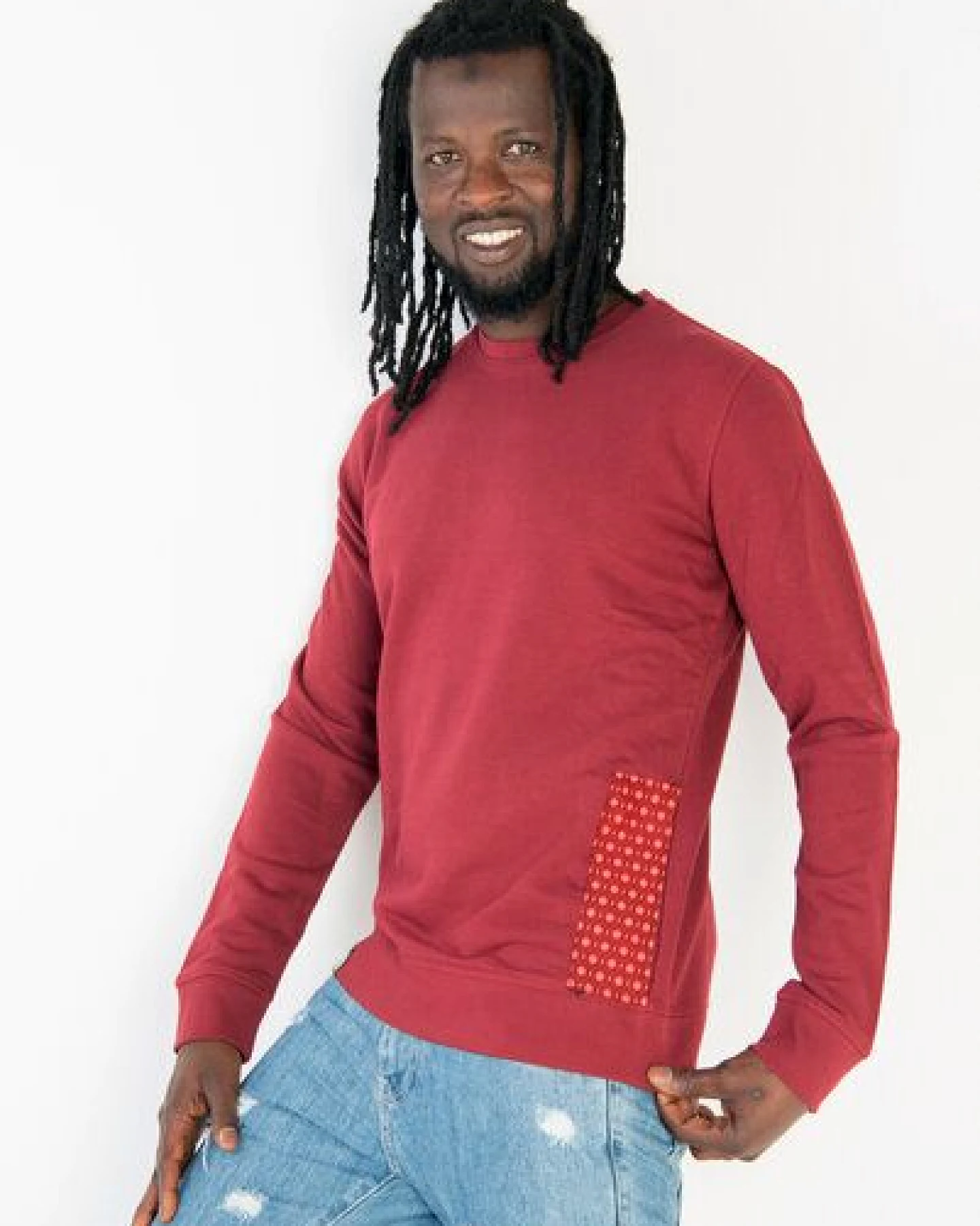 Maishameanslife Shwe Shwe Pattern Unisex Sweater - Burgundy – Ansicht 2