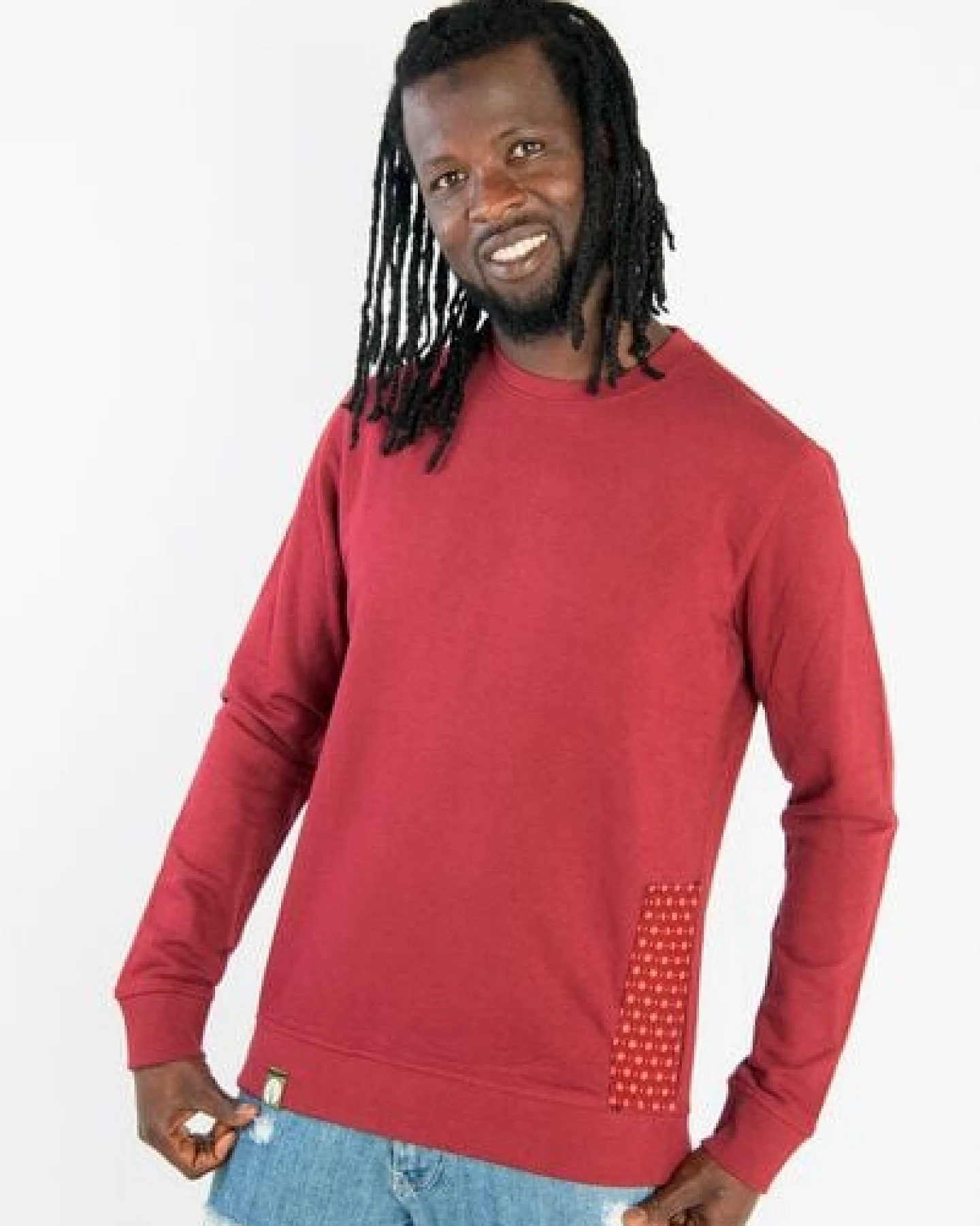 Maishameanslife Shwe Shwe Pattern Unisex Sweater - Burgundy – Ansicht 4