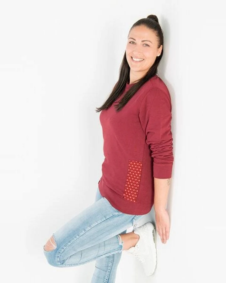 Maishameanslife Shwe Shwe Pattern Unisex Sweater - Burgundy