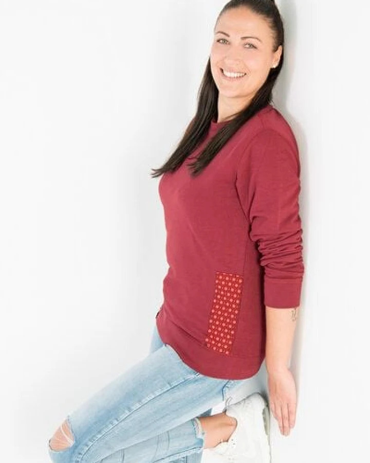 Maishameanslife Shwe Shwe Pattern Unisex Sweater - Burgundy