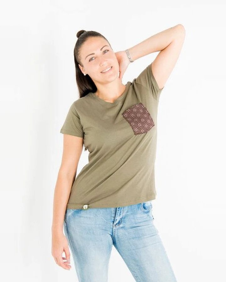Maishameanslife Shwe Shwe Pocket - Frauen T-shirt - Khaki