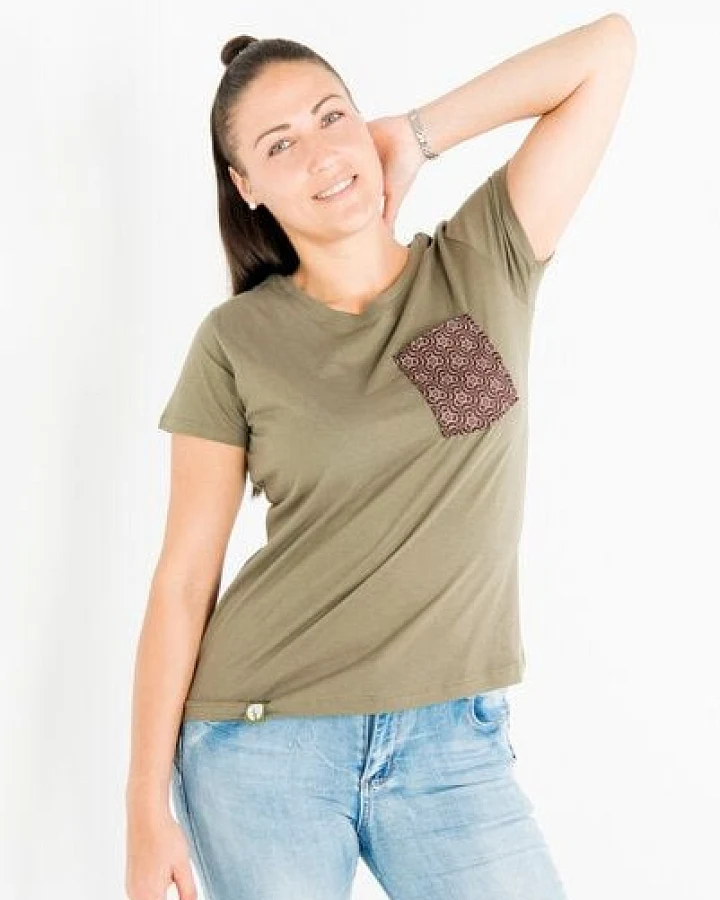 Maishameanslife Shwe Shwe Pocket - Frauen T-shirt - Khaki