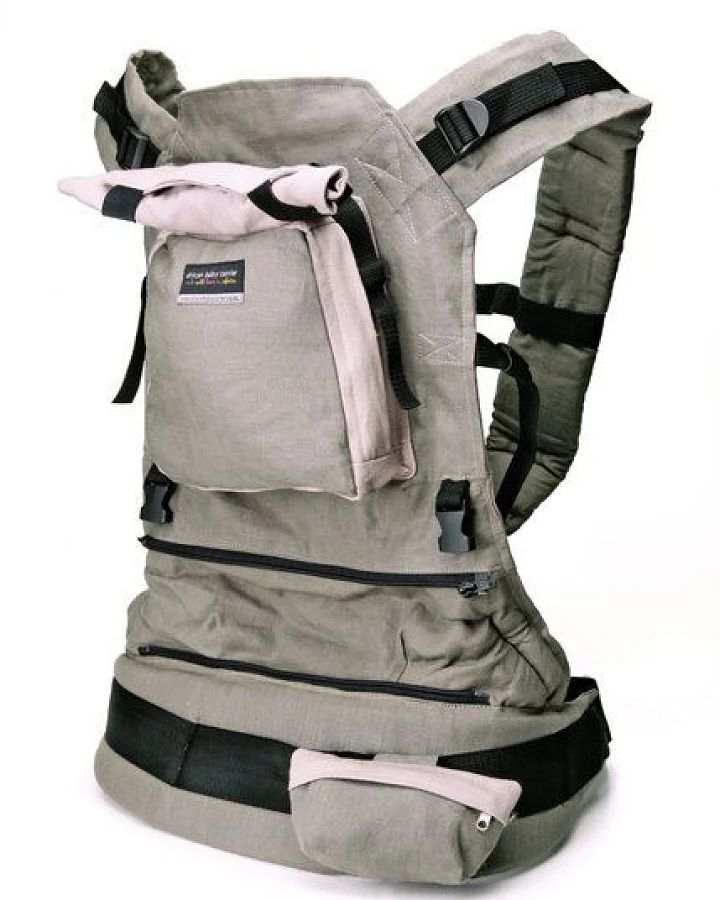 Babytrage aus Hanf - African Baby Carrier - Taupe