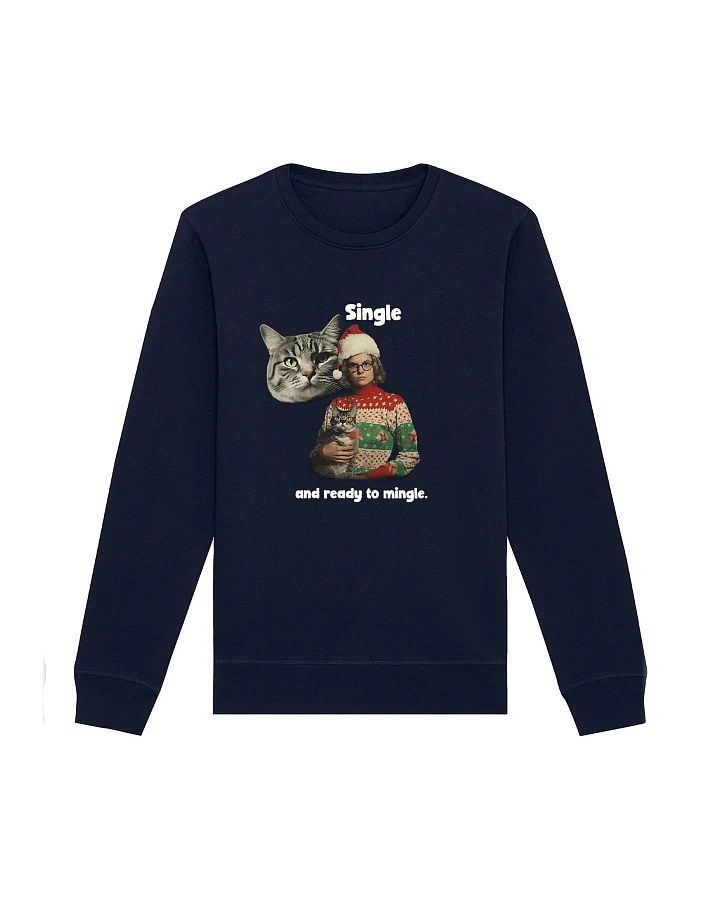 Oat Milk Club Damen vegan Sweatshirt Single And Ready To Mingle Marineblau