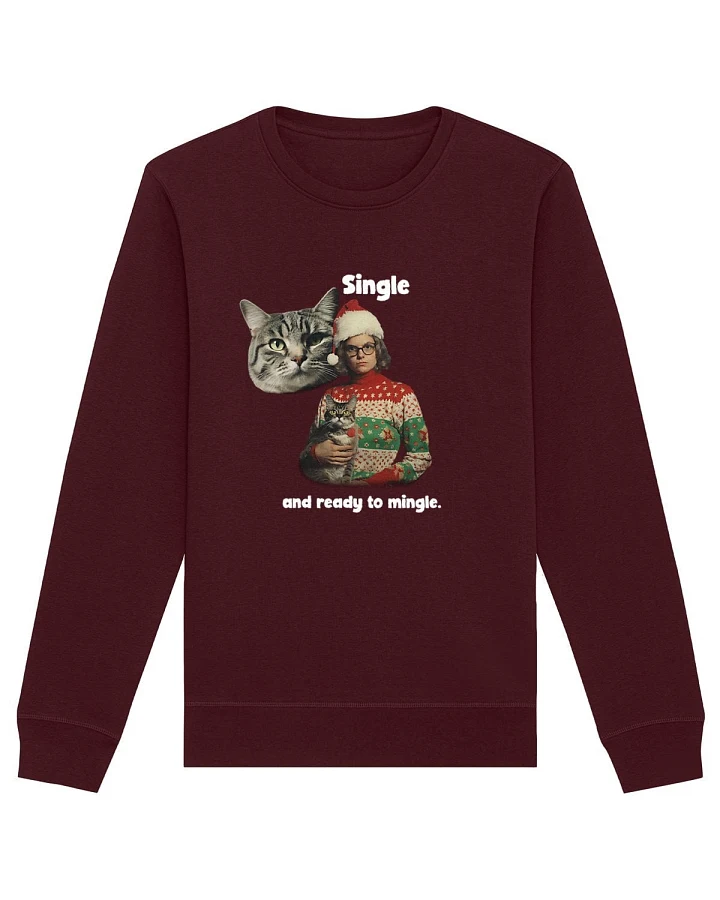 Oat Milk Club Damen vegan Sweatshirt Single And Ready To Mingle Burgundy