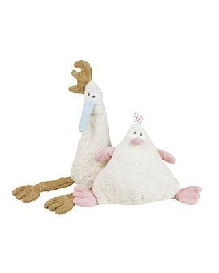 Efie Set Spiel & Kuschel Huhn + Hahn natur