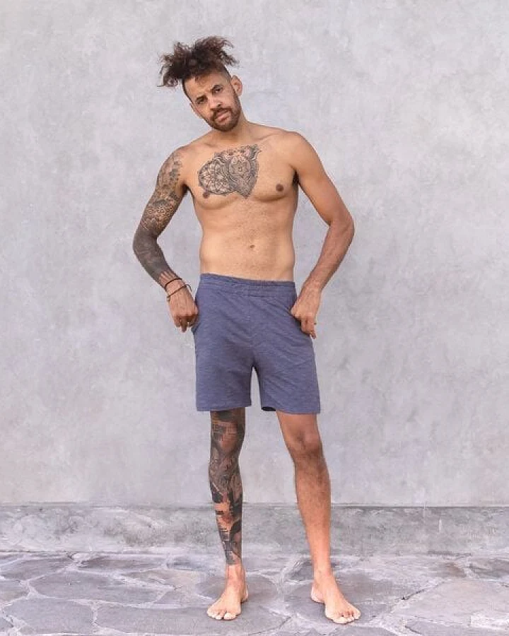 Jaya AXEL MELANGE - Männer - Shorts für Yoga und Freizeit aus Biobaumwolle