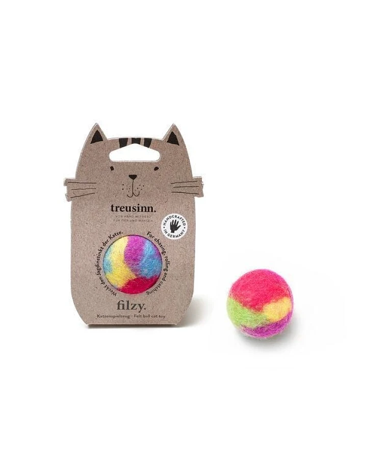Treusinn Katzenspielzeug FILZY / 100% natürliche Filzwolle / Ø 4,5 cm