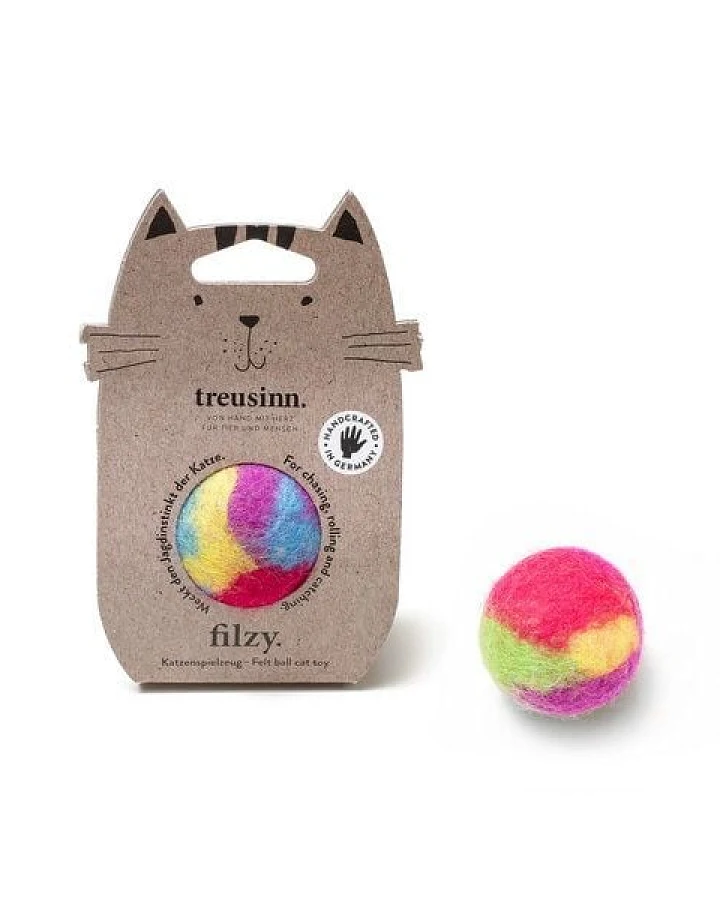 Treusinn Katzenspielzeug FILZY / 100% natürliche Filzwolle / Ø 4,5 cm