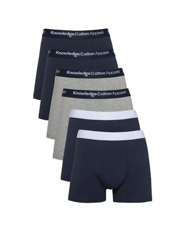 KnowledgeCotton Apparel 6er Pack Boxershorts - 6 pack solid colored underwear - GOTS/Vegan