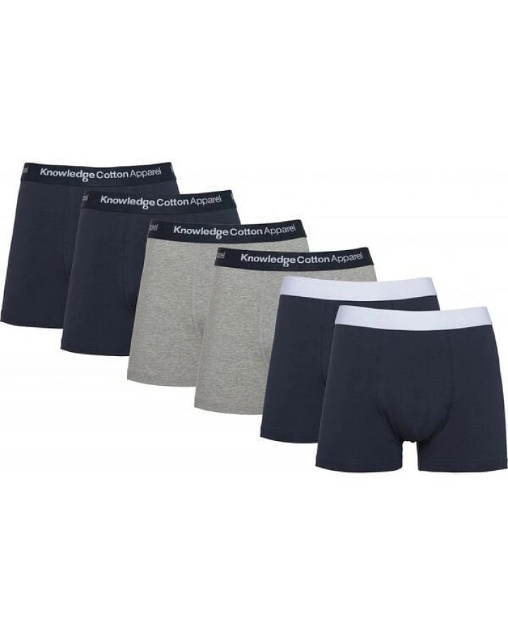 KnowledgeCotton Apparel 6er Pack Boxershorts - 6 pack solid colored underwear - GOTS/Vegan
